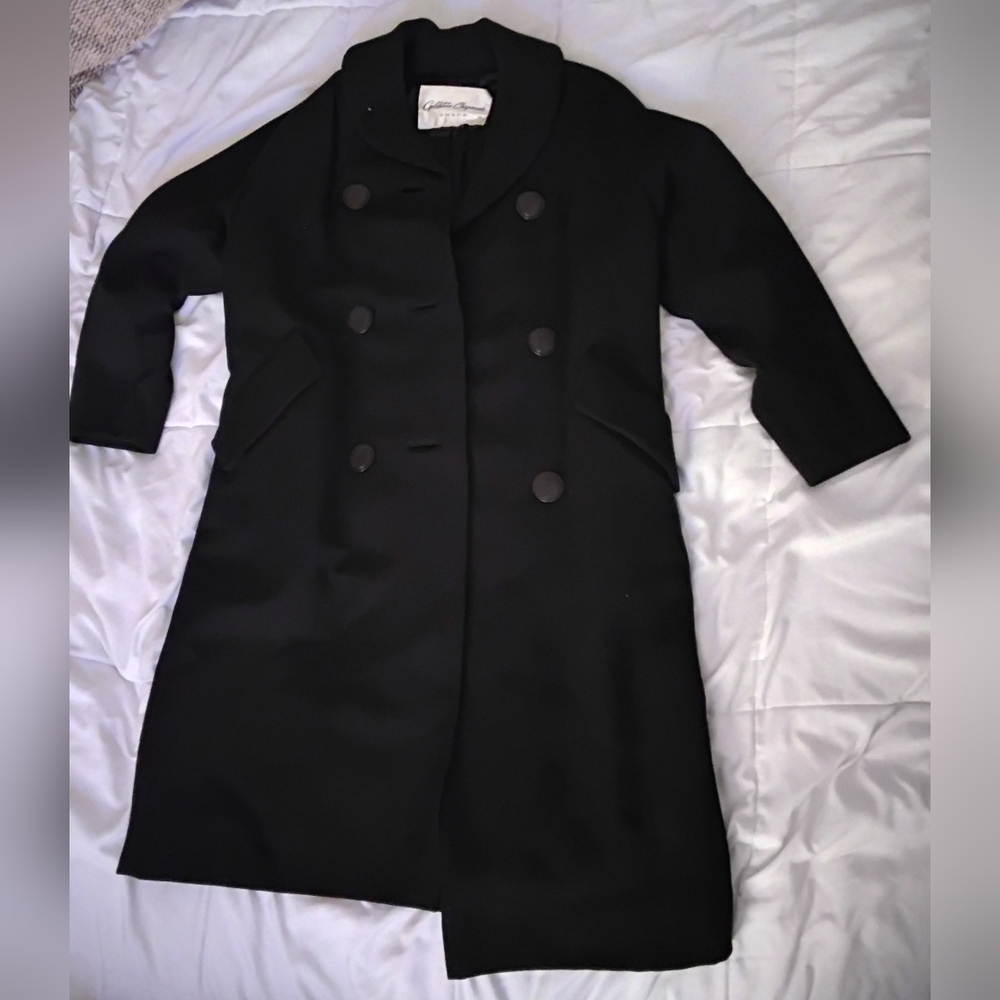 Goldstein Champman's Omaha Classic Black Double-Breasted Women's Wool Coat